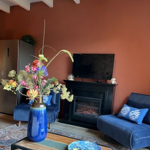 Livingroom with electric fireplace